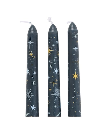 Set of 3 Starry Night Taper Candles