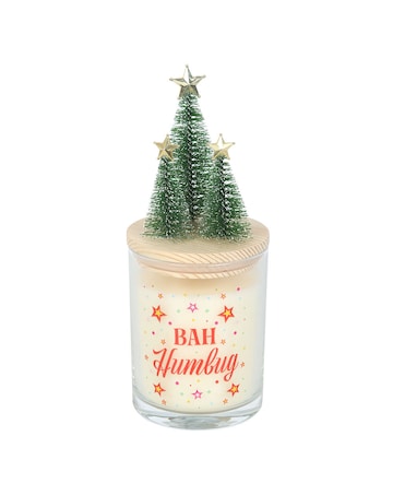 Bah Humbug Orange & Clove Glass Candle with Tree