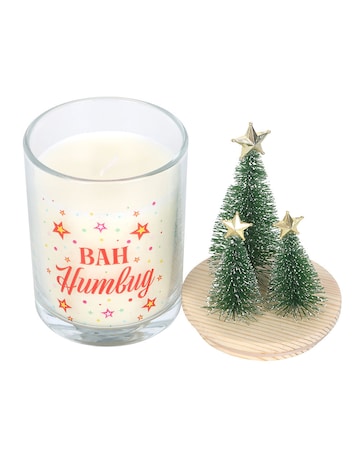Bah Humbug Orange & Clove Glass Candle with Tree