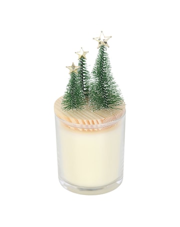 Merry and Bright Bauble Cinnamon & Spice Glass Candle with Tree
