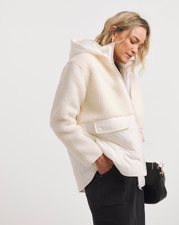 Cream Borg Lined Fleece Jacket