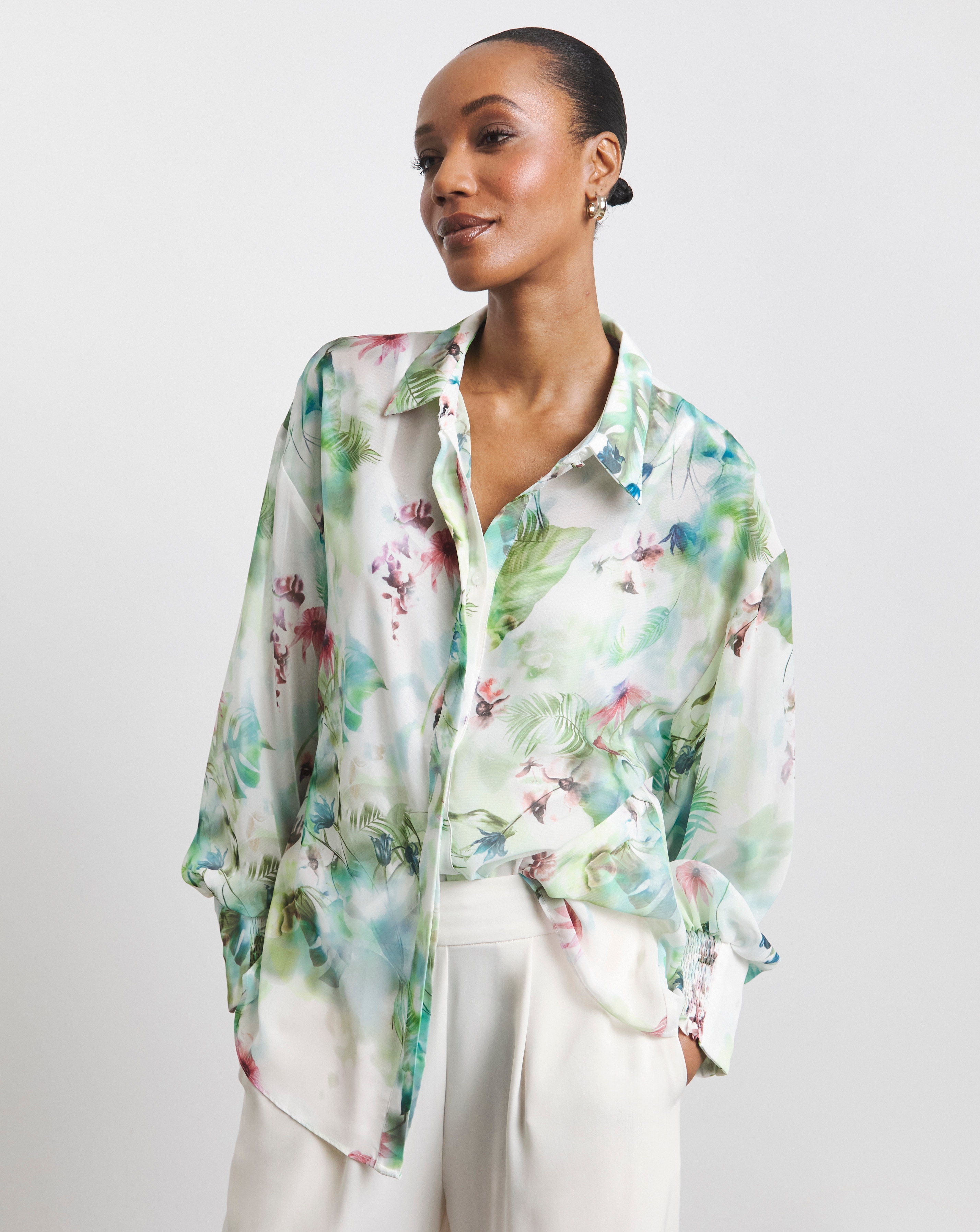 Joanna Hope Printed Chiffon Shirt