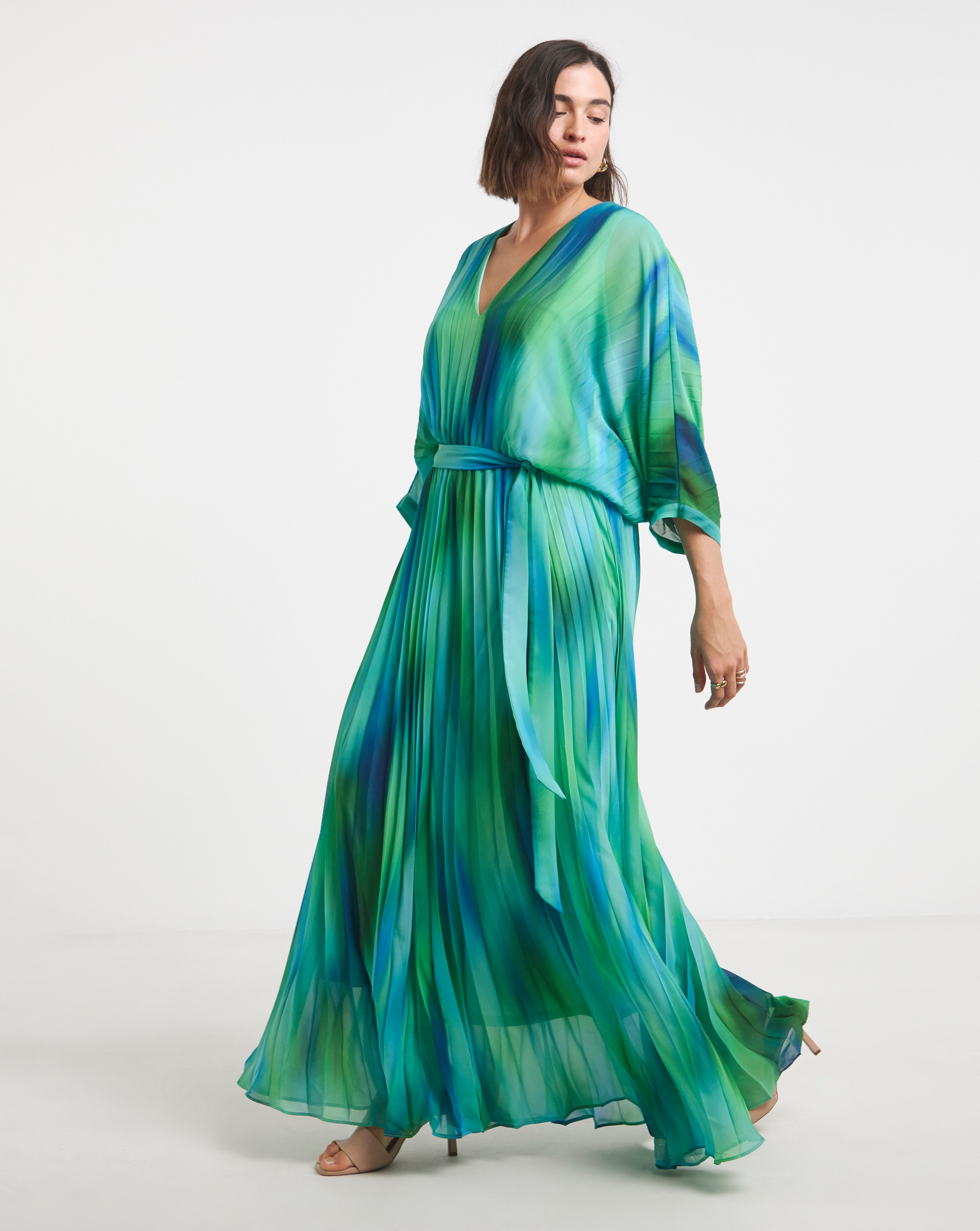 Joanna Hope Ombre Pleated Dress