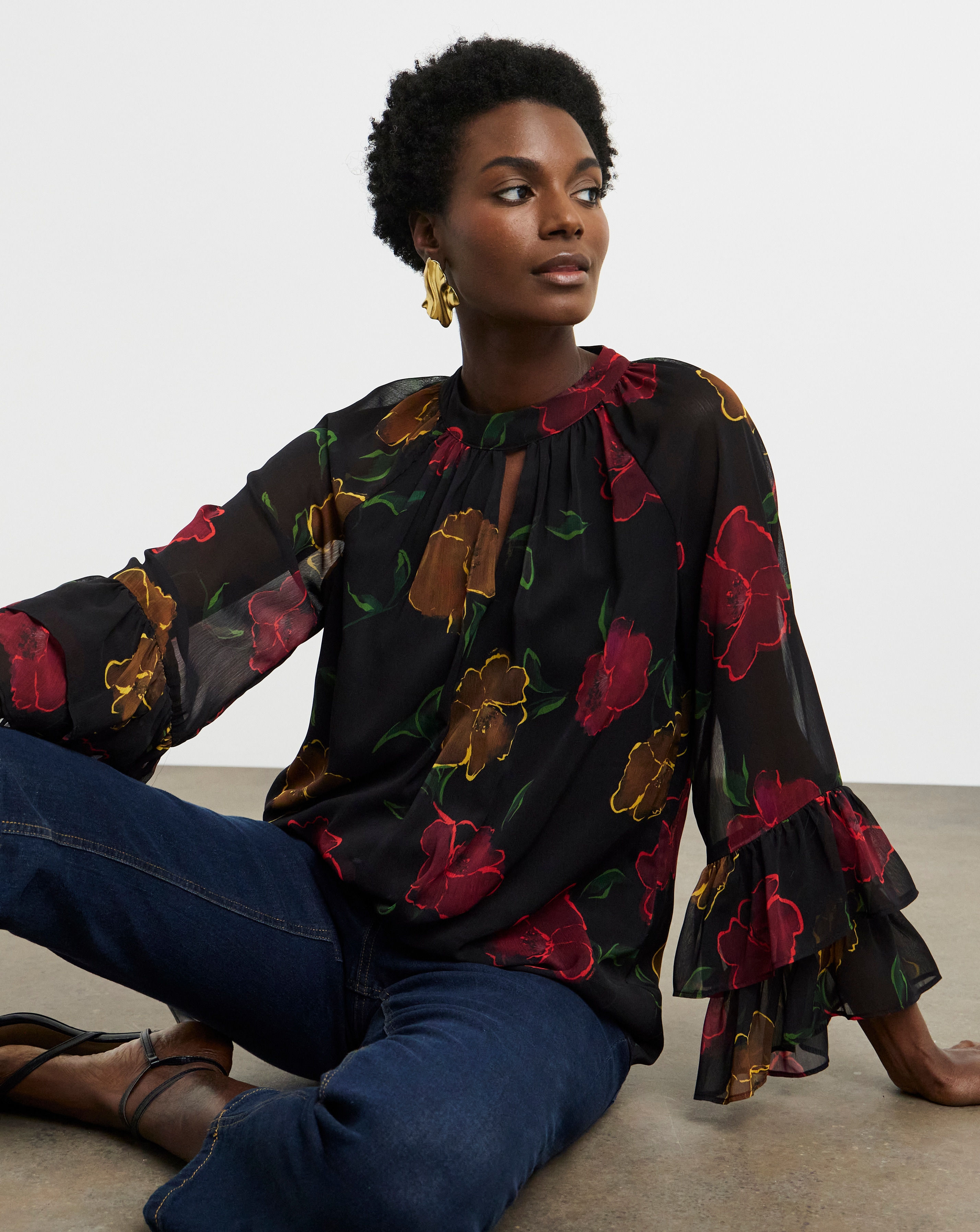 New In - Joanna Hope Ruffle Sleeve Blouse