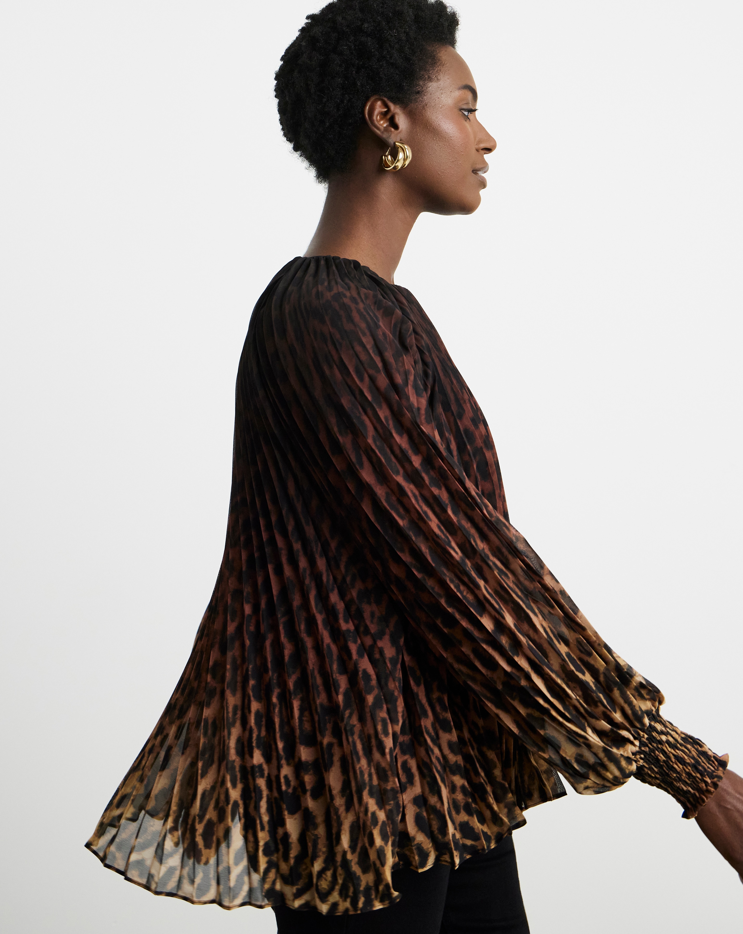 Joanna Hope Pleated Chiffon Blouse