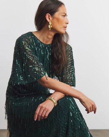 Joanna Hope Sequin Tassle Maxi Dress