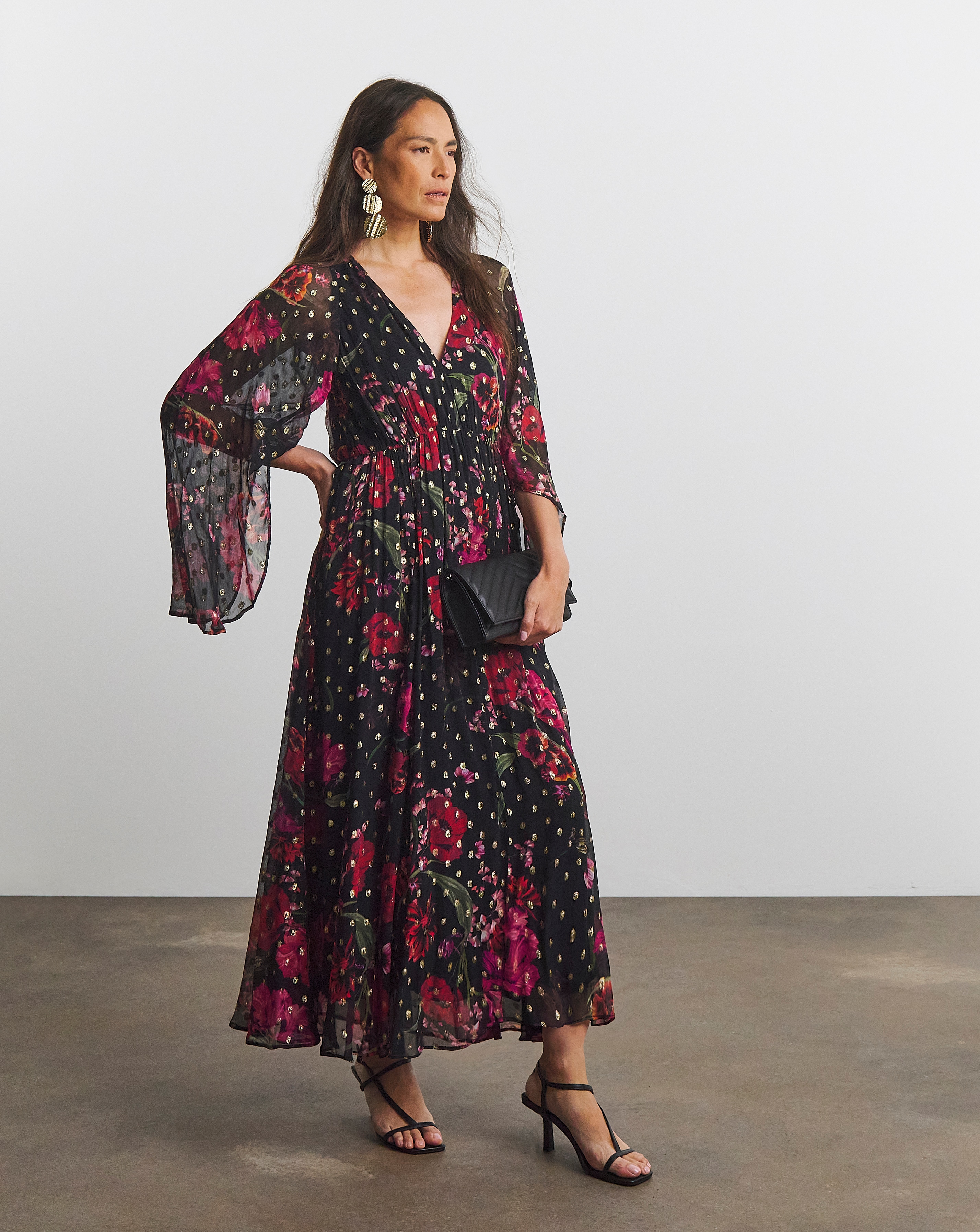 Joanna Hope Lurex Printed Maxi Dress