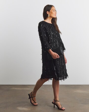 Joanna Hope Sequin Tassle Shift Dress