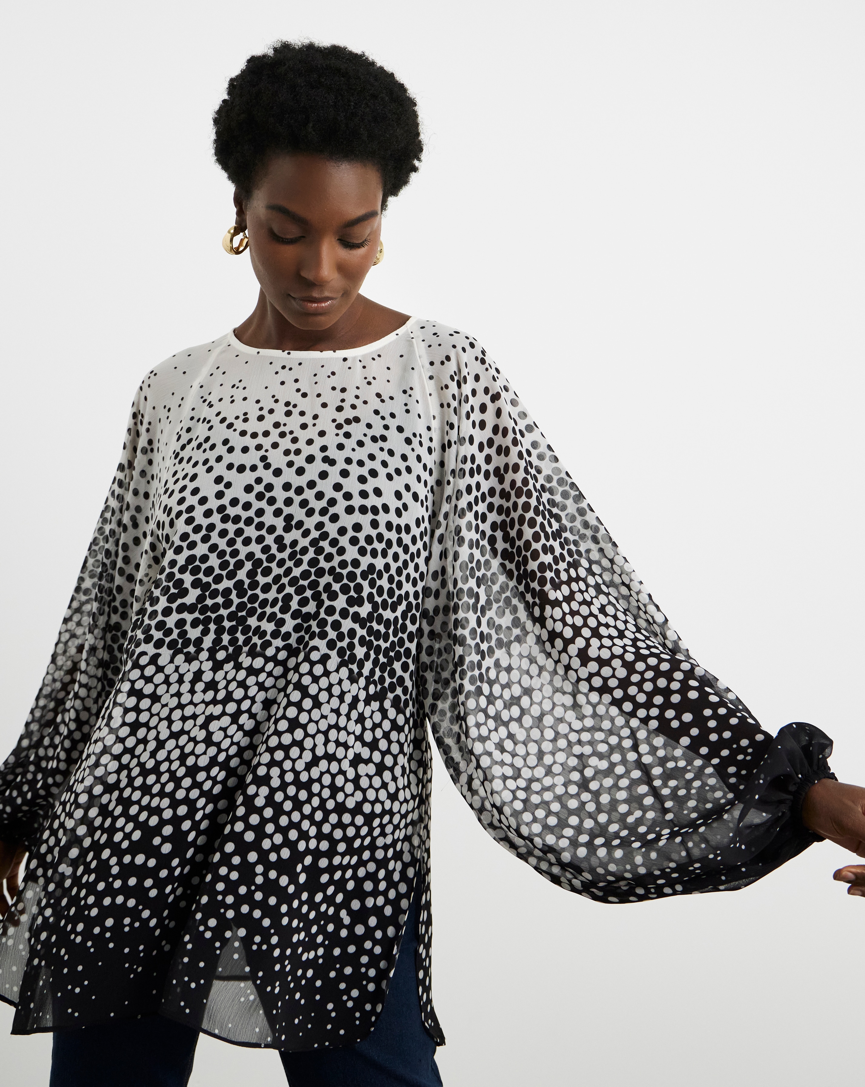 Joanna Hope Ombre Spot Blouse