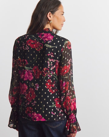 Joanna Hope Lurex Floral Printed Blouse