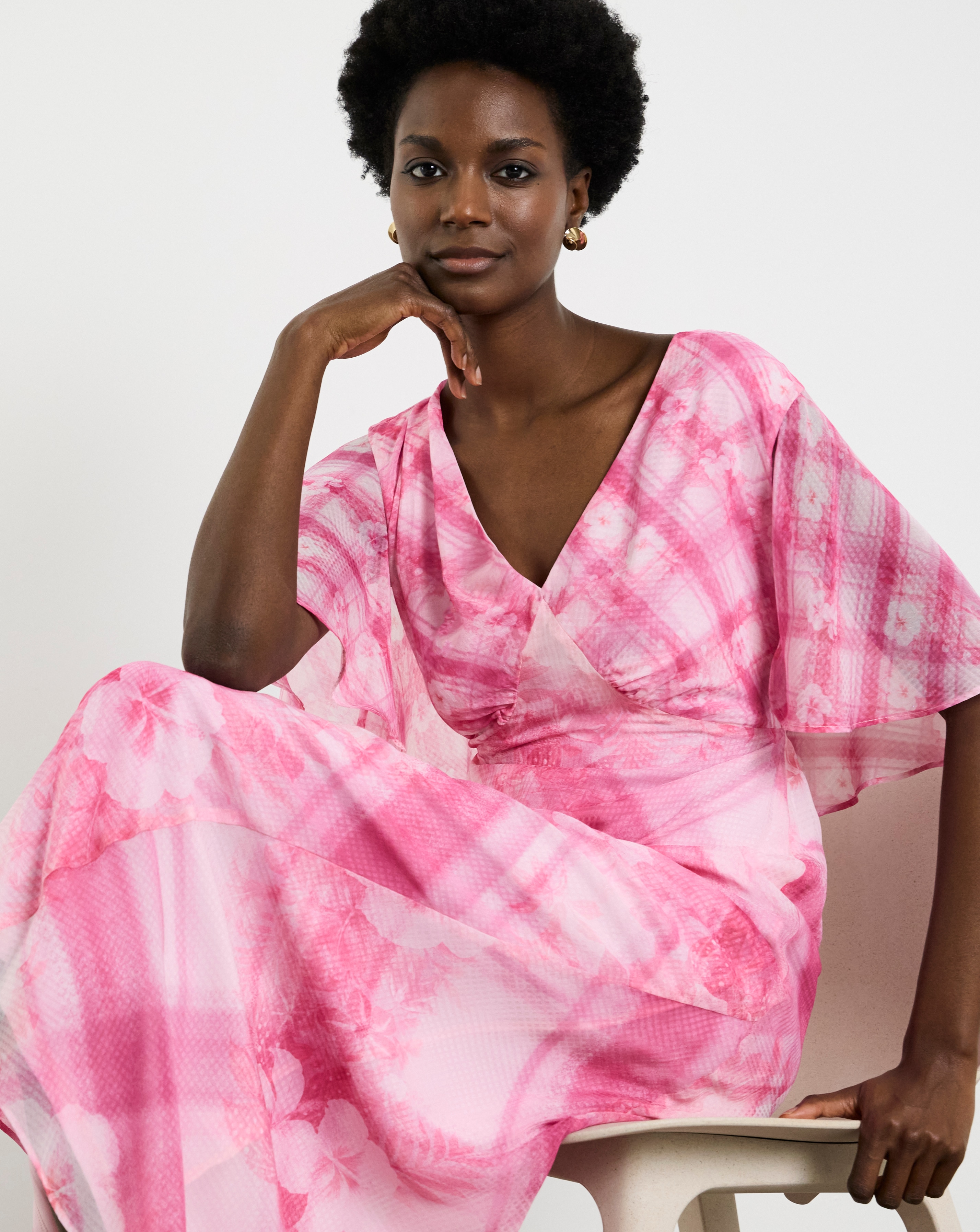 New In - Joanna Hope Cape Sleeve Tea Dress