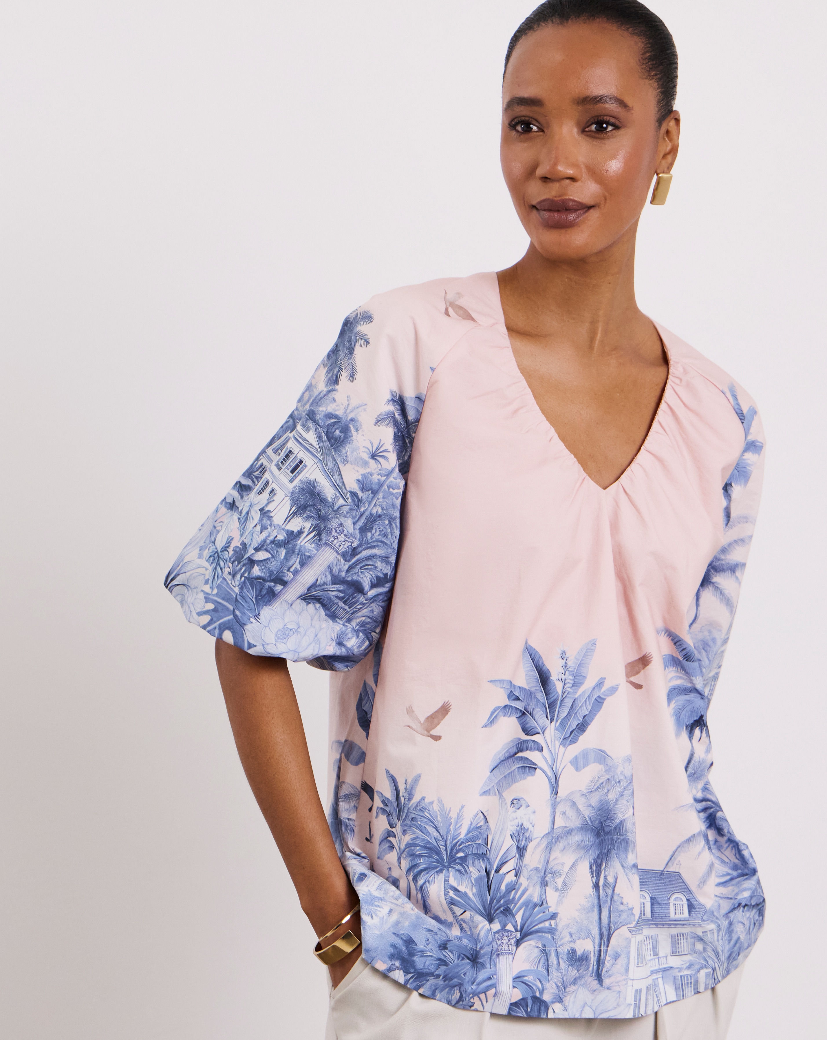 Joanna Hope Cotton Volume Blouse