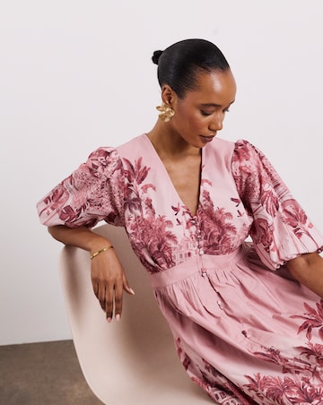 Joanna Hope Cotton Poplin Printed Dress