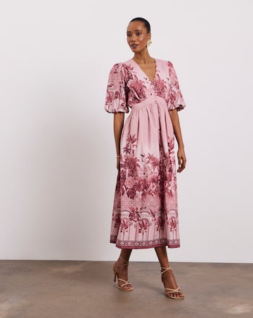 Joanna Hope Cotton Poplin Printed Dress