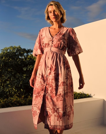 Joanna Hope Cotton Poplin Printed Dress