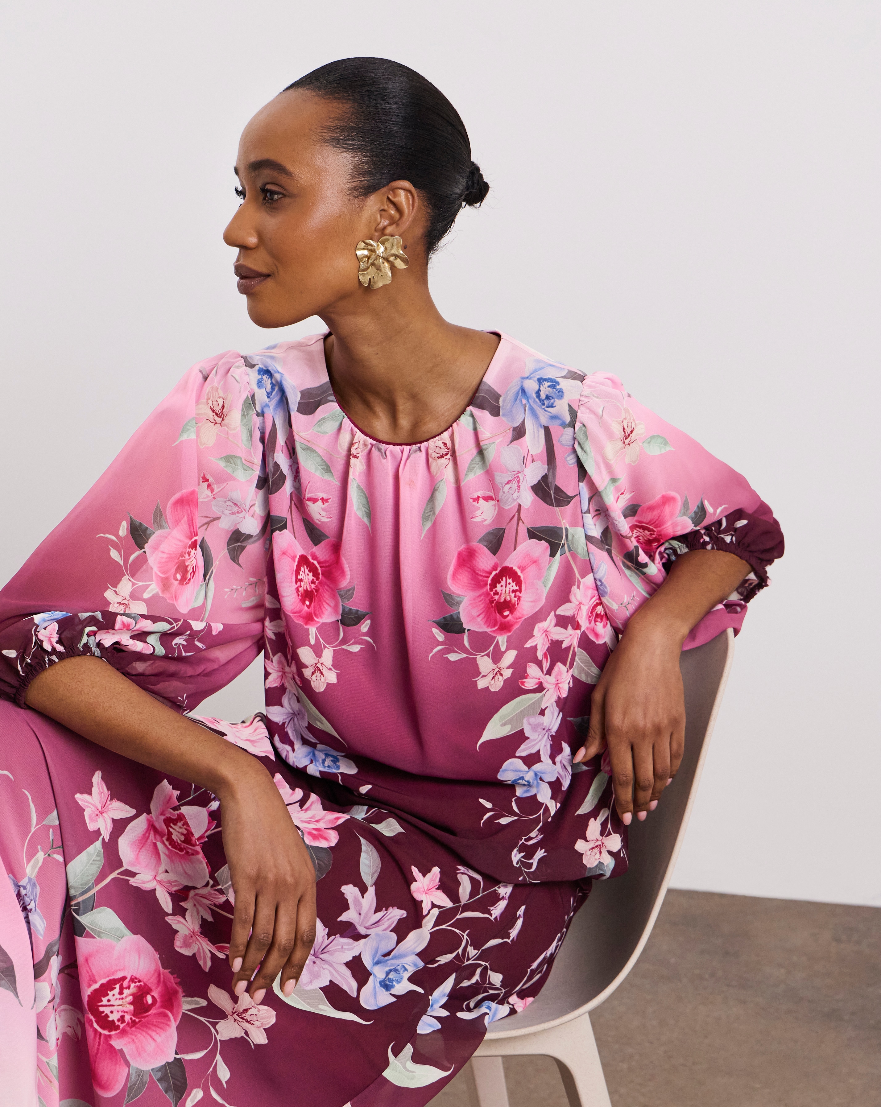 Joanna Hope Bubble Hem Blouse