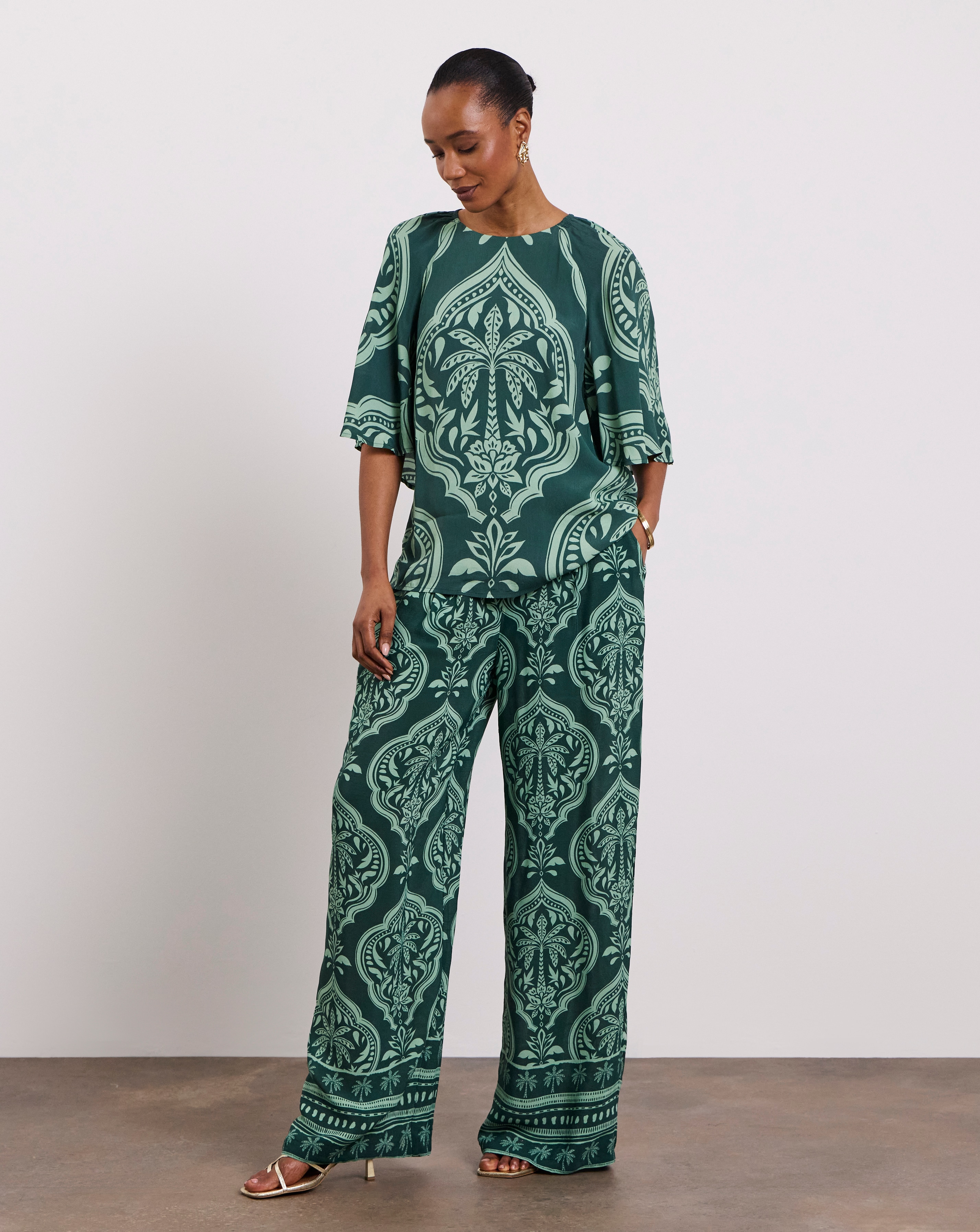 Joanna Hope Wide Leg Printed Trousers
