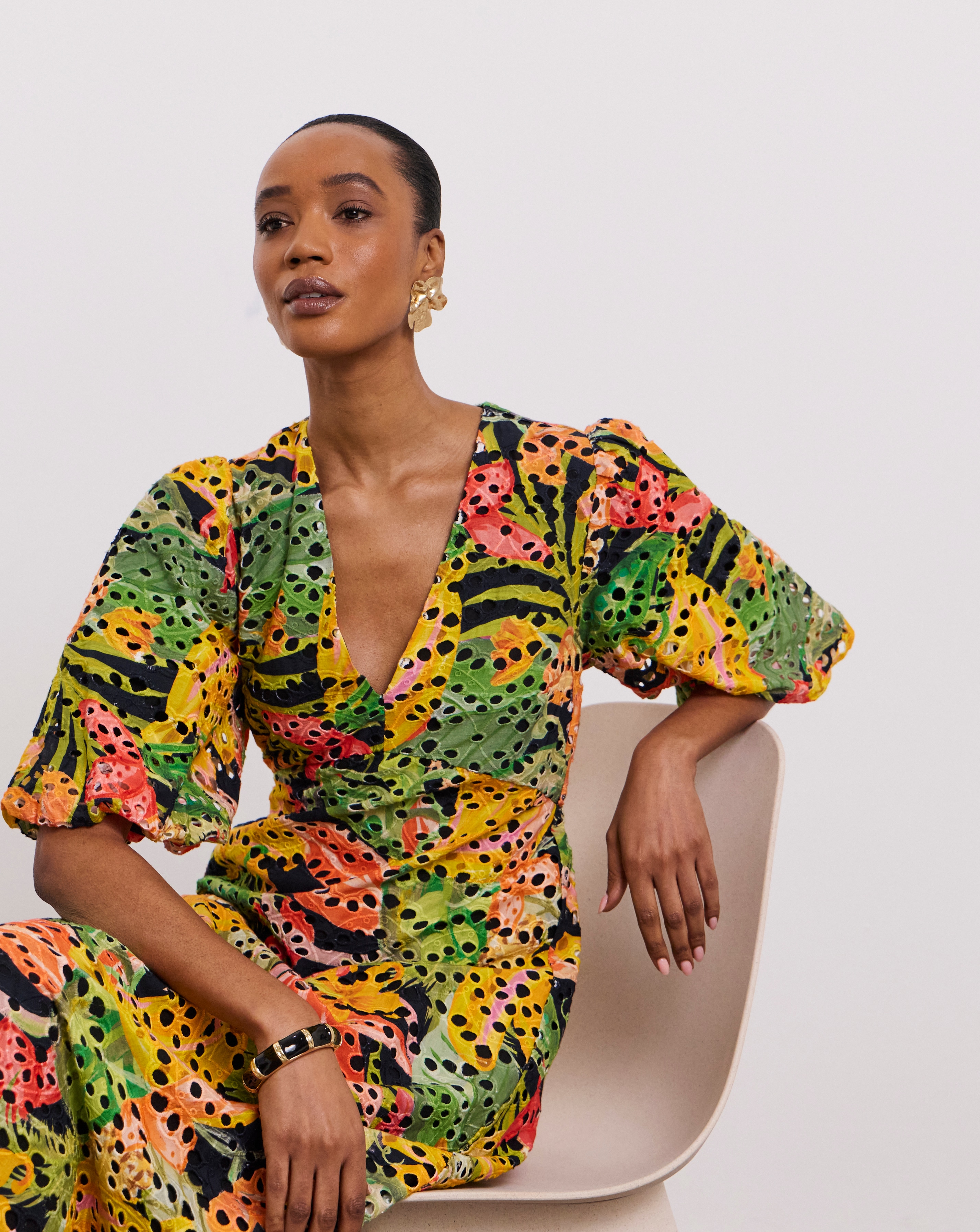 New In - Joanna Hope Printed Broderie Tea Dress