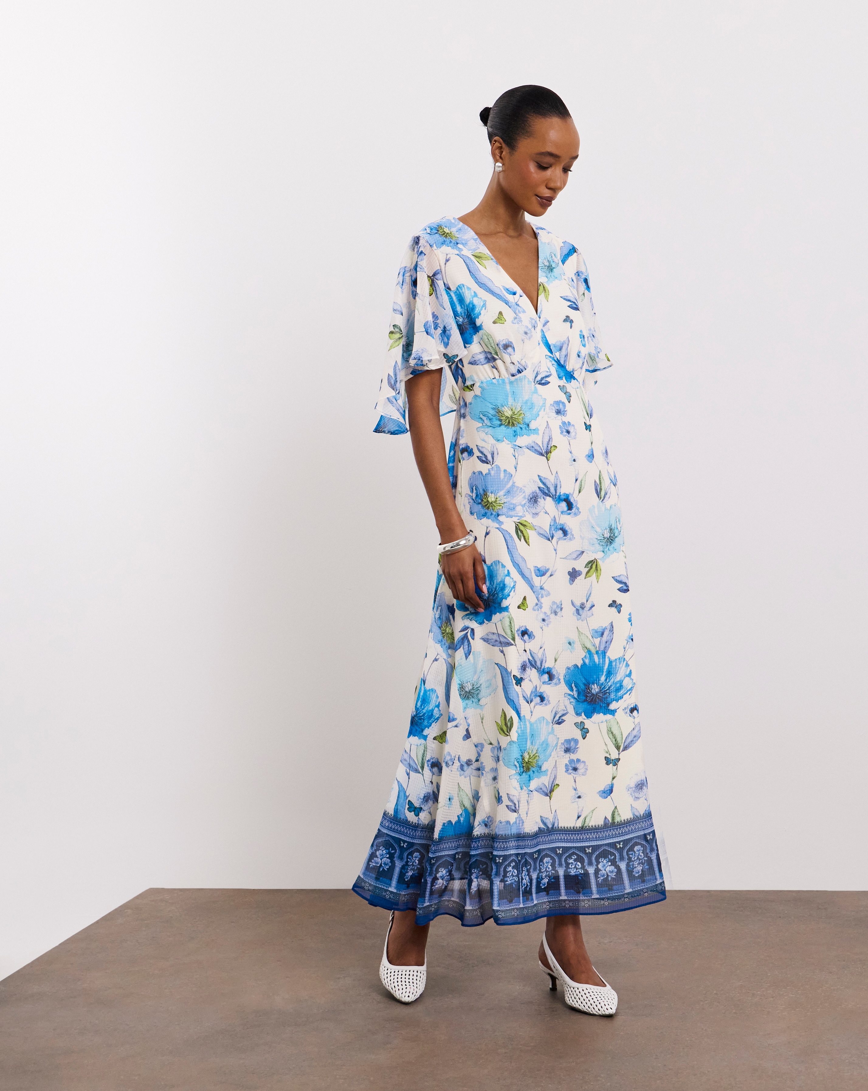 New In - Joanna Hope Cape Sleeve Tea Dress