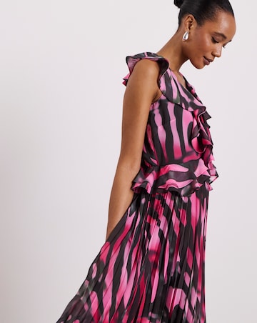 Joanna Hope Printed Pleated Dress