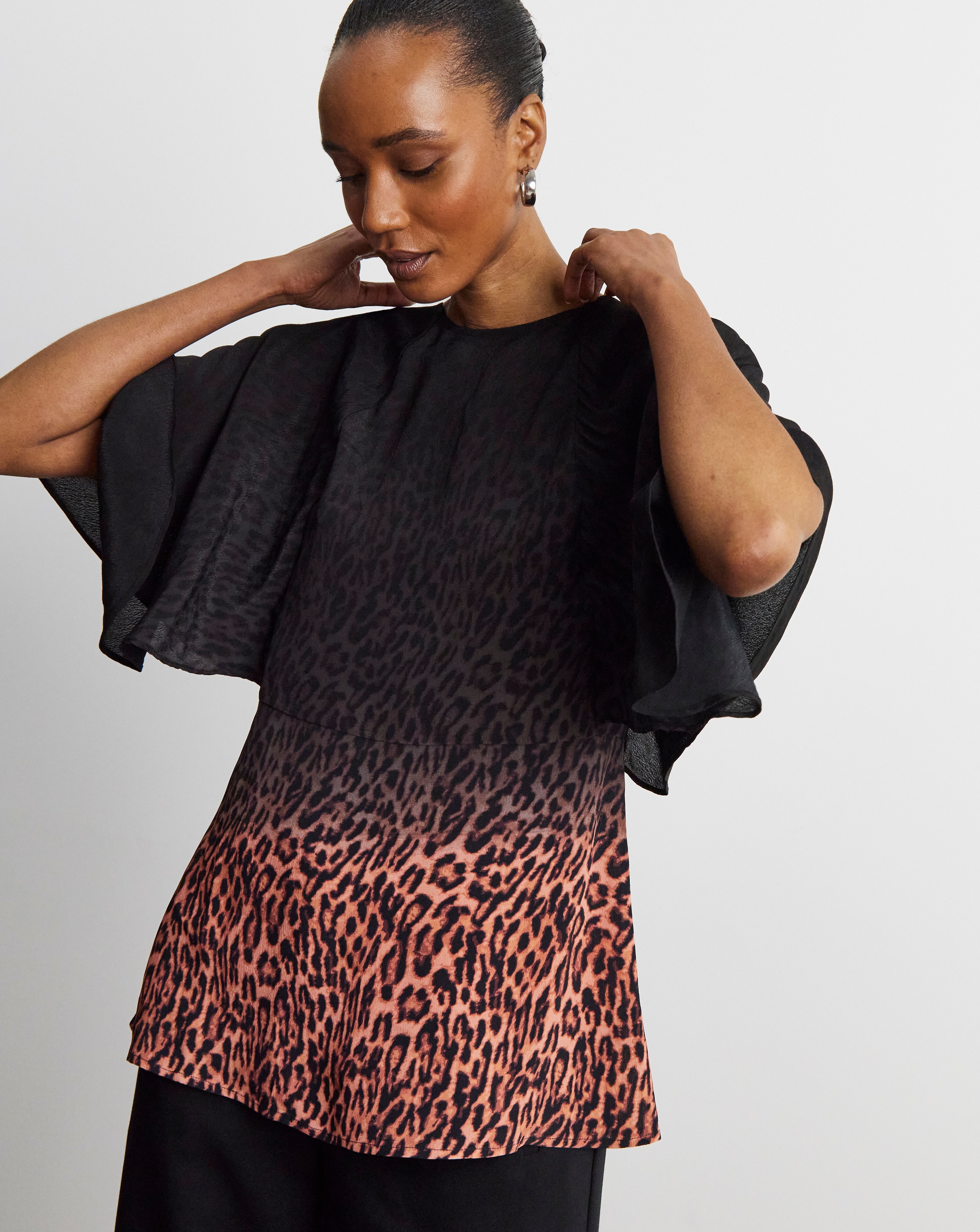 Joanna Hope Leopard Blouse