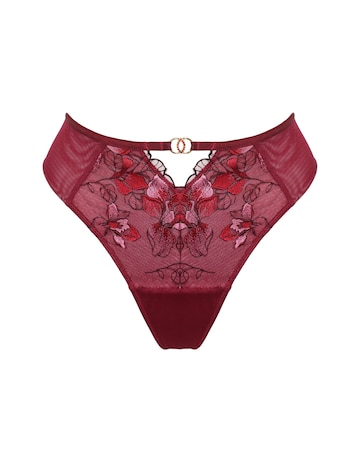 Pour Moi Rhea Luxe Embroidered Mesh Back Thong