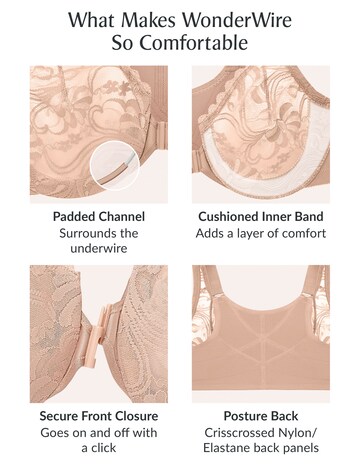 Glamorise Plus Size Stretch Lace Posture Back Bra 9255