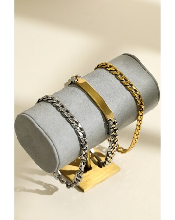 Inicio Men's Waterproof Gold Plated Curb Chain Bracelet - Gift Pouch