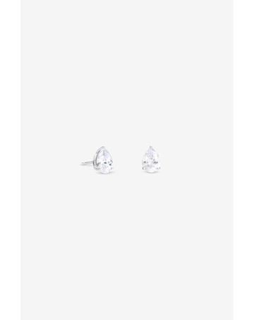 Simply Silver 925 Sterling Silver Pear Cut Stud Earrings