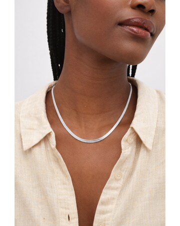 Inicio Sterling Silver Plated Snake Chain Necklace - Gift Pouch