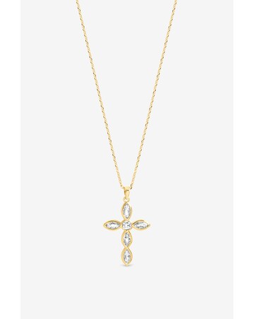 Inicio Gold Bezel Cross Necklace