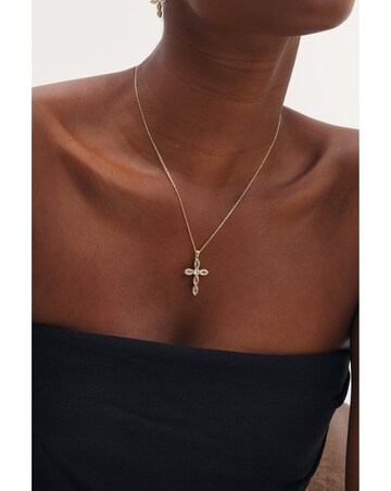 Inicio Gold Bezel Cross Necklace