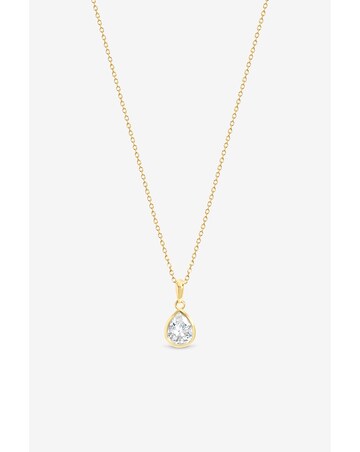 Inicio Gold Pear Bezel Pendant