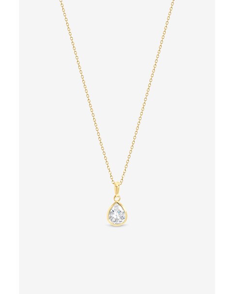 New In - Gold Pear Bezel Pendant