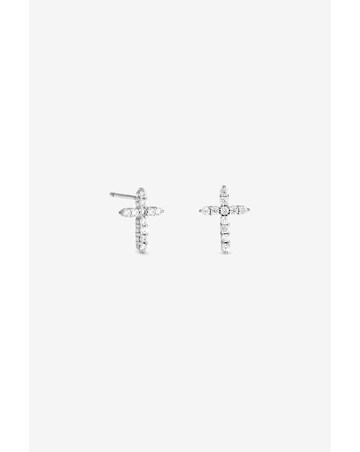 Simply Silver 925 Sterling Silver New Cross Stud Earrings