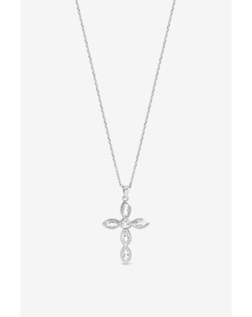 Inicio Silver Bezel Cross Necklace