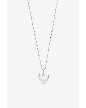 Inicio Silver Polished Puff Heart Pendant