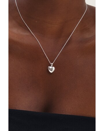 Inicio Silver Polished Puff Heart Pendant