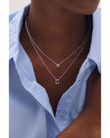 Simply Silver 925 Sterling Silver Open Heart Necklace - Gift Pouch