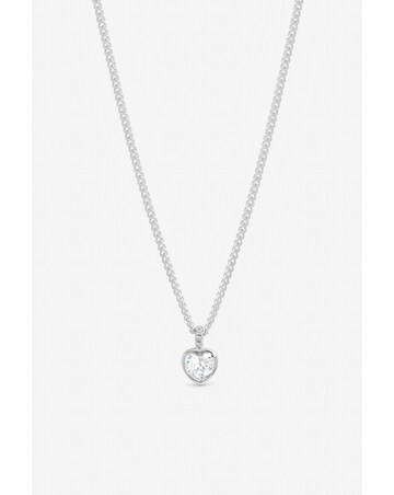 Inicio Sterling Silver Heart Bezel Necklace - Gift Pouch