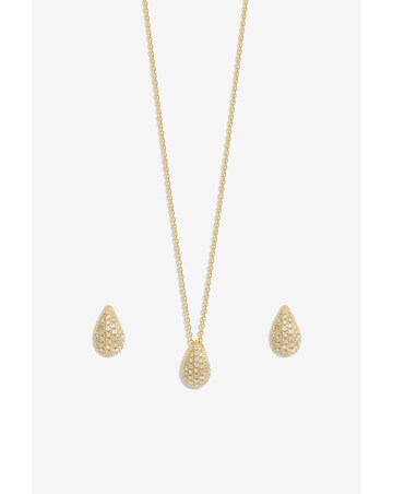 Inicio Gold Plated Cubic Zirconia Teardrop Set - Gift Box