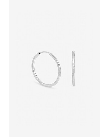 Inicio Sterling Silver Plated Molten Small Sleeper Hoops - Gift Pouch