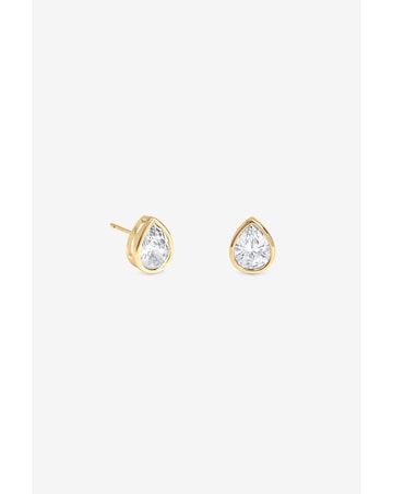 Inicio Gold Pear Bezel Studs