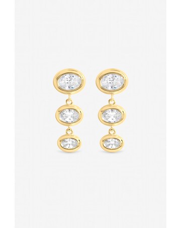 Inicio Gold Graduated Cubic Zirconia Bezel Drop Earrings