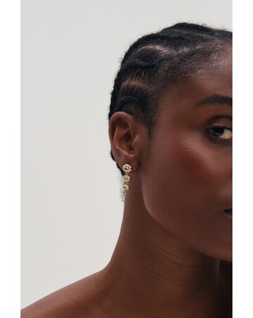Inicio Gold Graduated Cubic Zirconia Bezel Drop Earrings