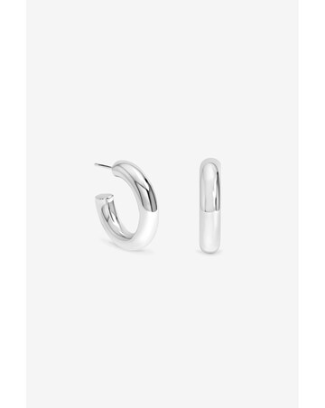 Inicio Silver Chubby Medium Hoop Earrings