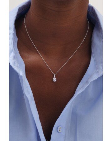 Simply Silver 925 Sterling Silver Pear Cut Pendant - Gift Pouch