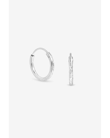 Simply Silver 925 Sterling Silver Simply Silver Mini Diamond Cut Hoops