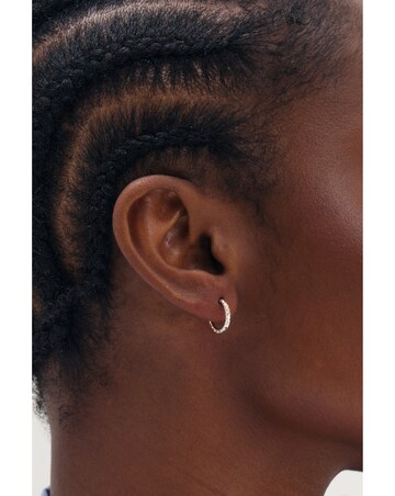 Simply Silver 925 Sterling Silver Simply Silver Mini Diamond Cut Hoops