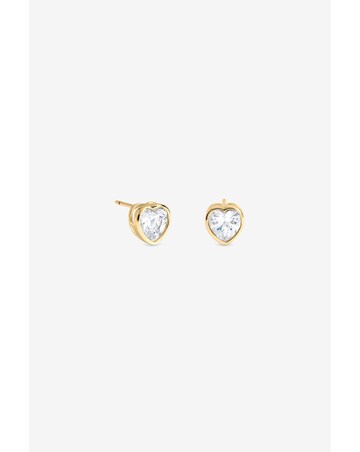 Inicio Gold Heart Bezel Studs